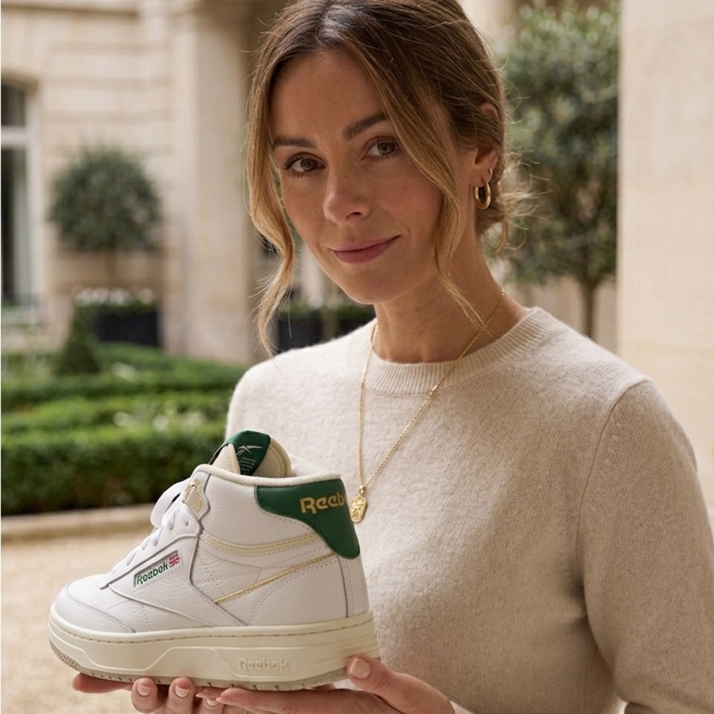 Reebok White and Cream Athletic Shoes